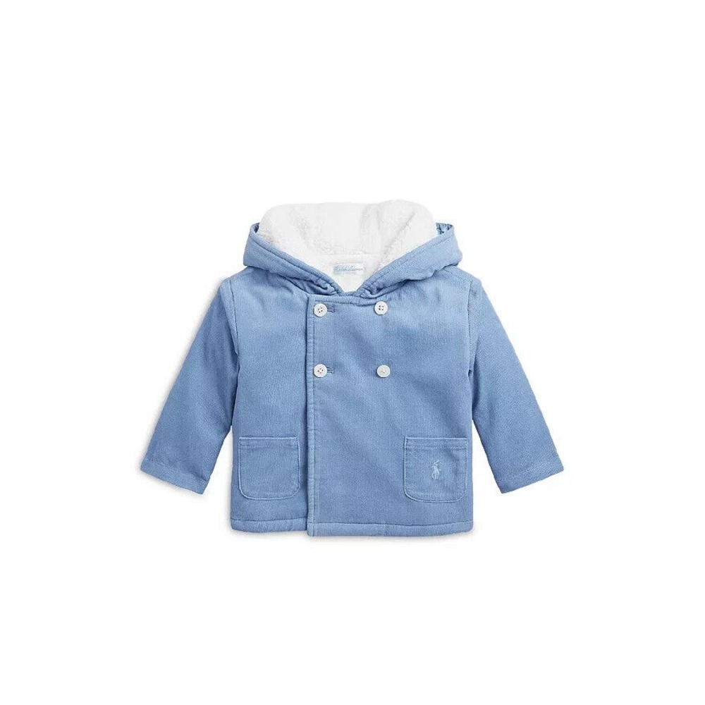 Polo Ralph Lauren Baby‎ boys Double Breasted Hooded Jacket Size 18M 18 Blue